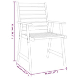 5 Piece Garden Dining Set Solid Wood Acacia - Extra Image