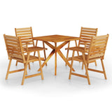 5 Piece Garden Dining Set Solid Wood Acacia