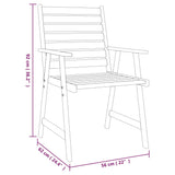 5 Piece Garden Dining Set Solid Wood Acacia - Extra Image