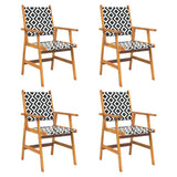 5 Piece Garden Dining Set Solid Wood Acacia - Side View