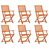 Folding Garden Chairs 6 pcs Solid Eucalyptus Wood
