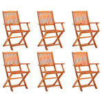 Folding Chairs 6 pcs Solid Eucalyptus Wood