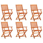 Folding Chairs 6 pcs Solid Eucalyptus Wood