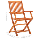 Folding Garden Chairs 6 pcs Solid Eucalyptus Wood - Extra Image