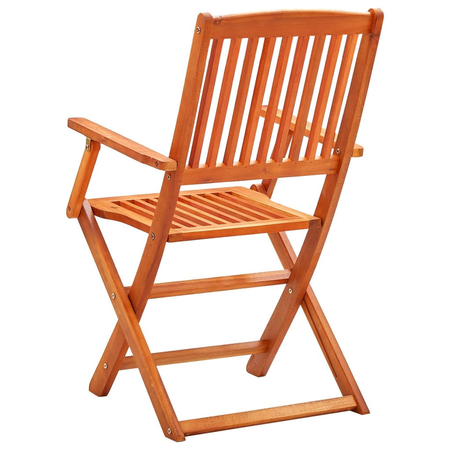 Folding Chairs 8 pcs Solid Eucalyptus Wood