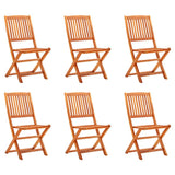 Folding Garden Chairs 6 pcs Solid Eucalyptus Wood