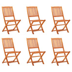Folding Chairs 6 pcs Solid Eucalyptus Wood