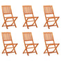 Folding Chairs 6 pcs Solid Eucalyptus Wood