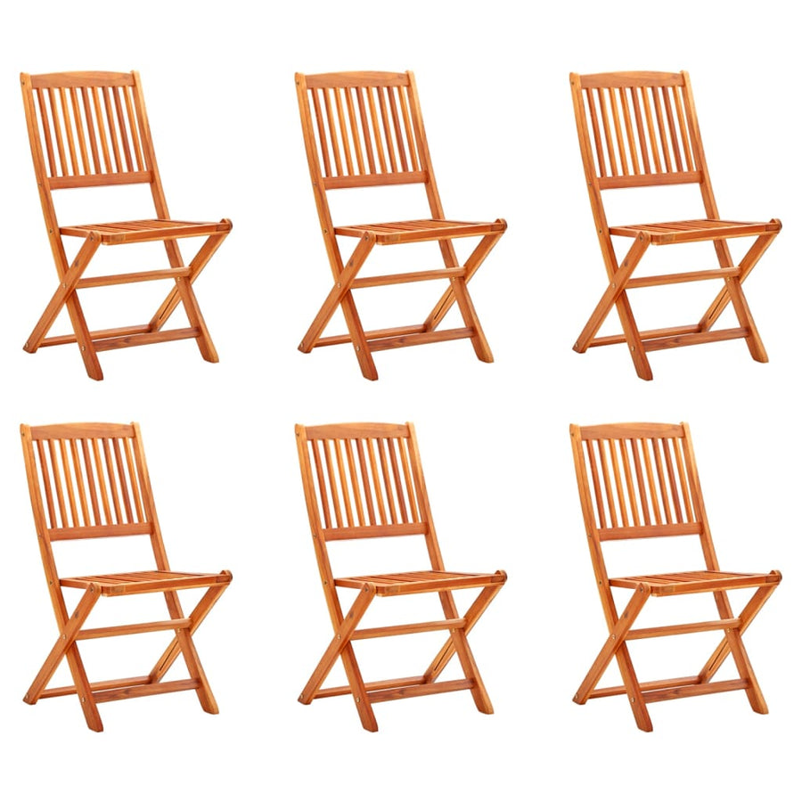 Folding Chairs 6 pcs Solid Eucalyptus Wood