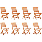 Folding Chairs 8 pcs Solid Eucalyptus Wood
