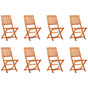 Folding Chairs 8 pcs Solid Eucalyptus Wood