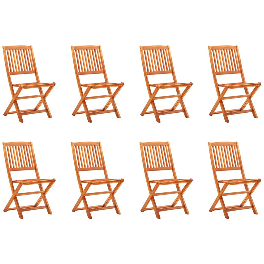 Folding Chairs 8 pcs Solid Eucalyptus Wood
