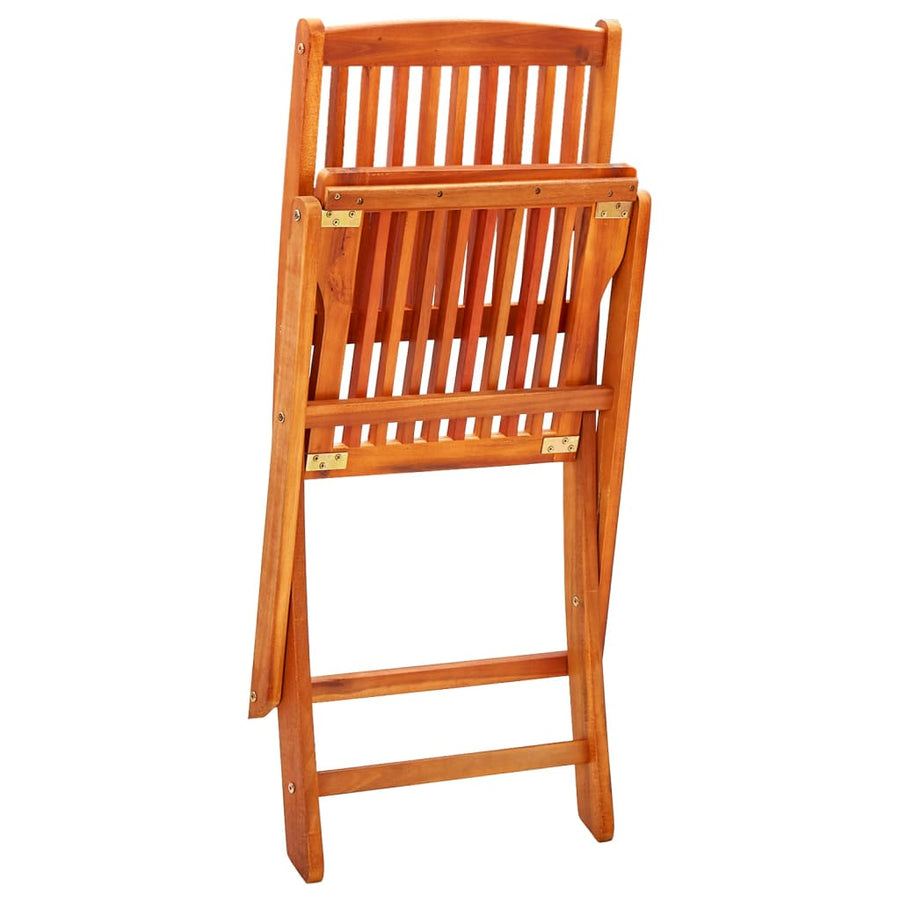 Folding Chairs 8 pcs Solid Eucalyptus Wood