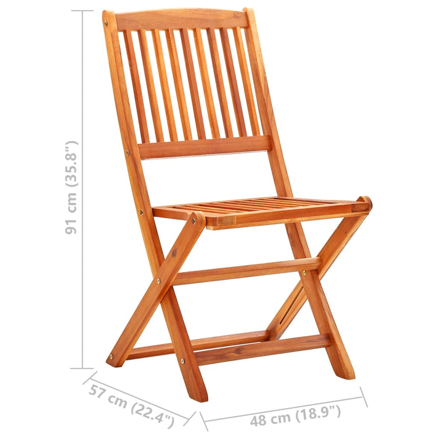 Folding Chairs 8 pcs Solid Eucalyptus Wood