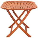 7 Piece Folding Outdoor Dining Set Solid Eucalyptus Wood - Extra Image