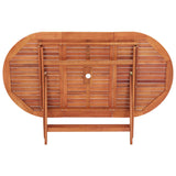7 Piece Folding Outdoor Dining Set Solid Eucalyptus Wood - Extra Image