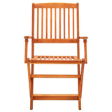 3 Piece Folding Outdoor Dining Set Solid Eucalyptus Wood - Side View