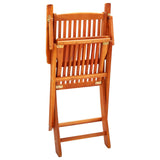 3 Piece Folding Outdoor Dining Set Solid Eucalyptus Wood - Rear View