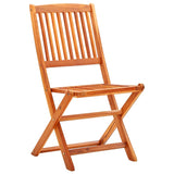 3 Piece Folding Outdoor Dining Set Solid Eucalyptus Wood - Front View