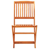 3 Piece Folding Outdoor Dining Set Solid Eucalyptus Wood - Side View
