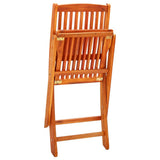 5 Piece Folding Outdoor Dining Set Solid Eucalyptus Wood - Rear View