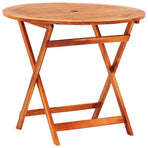 5 Piece Folding Outdoor Dining Set Solid Eucalyptus Wood