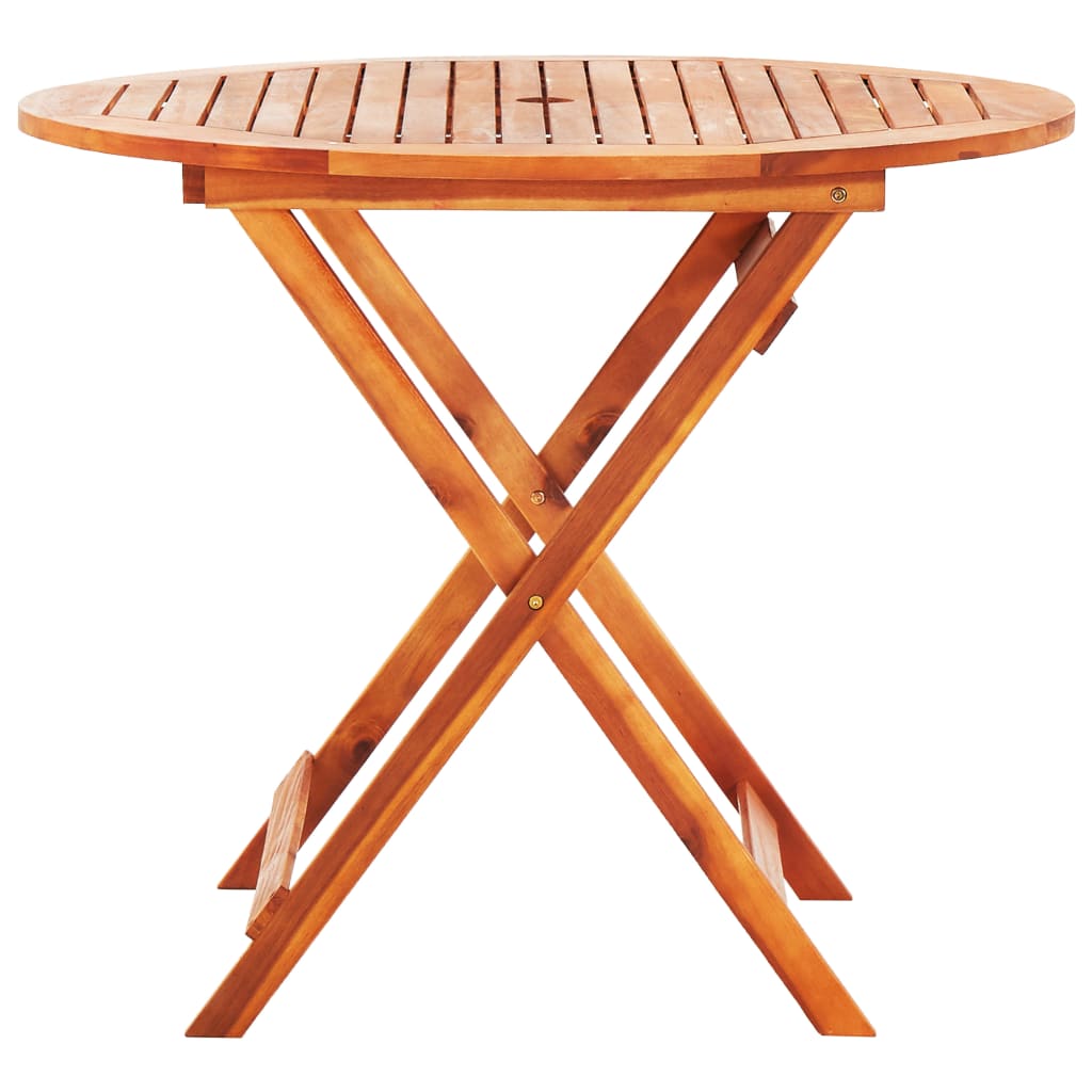 5 Piece Folding Outdoor Dining Set Solid Eucalyptus Wood