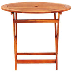 5 Piece Folding Outdoor Dining Set Solid Eucalyptus Wood