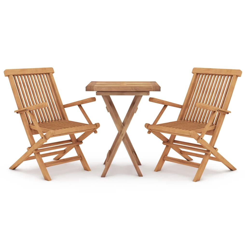 3 Piece Garden Dining Set Solid Wood Teak