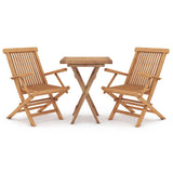 3 Piece Garden Dining Set Solid Wood Teak