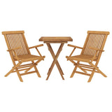 3 Piece Garden Dining Set Solid Wood Teak - Side View
