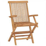 3 Piece Garden Dining Set Solid Wood Teak - Top-Down View