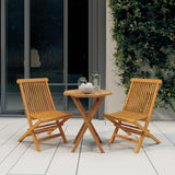 3 Piece Garden Dining Set Solid Wood Teak