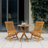 3 Piece Garden Dining Set Solid Wood Teak