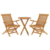 3 Piece Garden Dining Set Solid Wood Teak - Side View