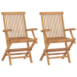 3 Piece Garden Dining Set Solid Wood Teak - Top-Down View
