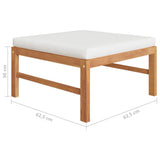 6 Piece Garden Lounge Set with Cream Cushions Solid Teak Wood