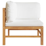 2-Seater Garden Sofa with Cream Cushions Solid Wood Teak - Top-Down View