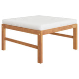 10 Piece Garden Lounge Set with Cream Cushions Solid Teak Wood - 45-Degree Angle