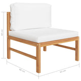 12 Piece Garden Lounge Set with Cream Cushions Solid Teak Wood - Extra Image