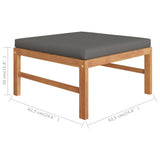 12 Piece Garden Lounge Set with Grey Cushions Solid Teak Wood - Extra Image