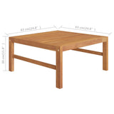 4 Piece Garden Lounge Set with Cream Cushions Solid Teak Wood - Low Angle