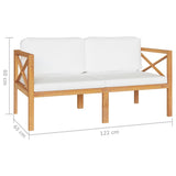 5 Piece Garden Lounge Set with Cushions Solid Wood Teak - Rear View