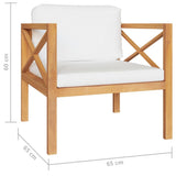 5 Piece Garden Lounge Set with Cushions Solid Wood Teak - Close-Up Angle