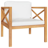 5 Piece Garden Lounge Set with Cushions Solid Wood Teak - Side View