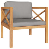 5 Piece Garden Lounge Set with Cushions Solid Wood Teak - Top-Down View