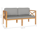 5 Piece Garden Lounge Set with Cushions Solid Wood Teak