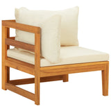 4 Piece Garden Lounge Set with Cream White Cushions Acacia Wood - Top-Down View