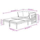 Sun Loungers with Dark Grey Cushions 2 pcs Acacia Wood