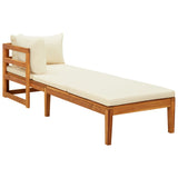 3 Piece Garden Lounge Set with Cream White Cushions Acacia Wood - Top-Down View